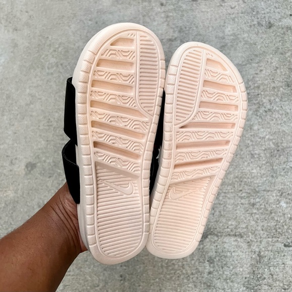 WMNS BENASSI DUO ULTRA BLACK CREAMS PEACHES SLIDES - Picture 4 of 6